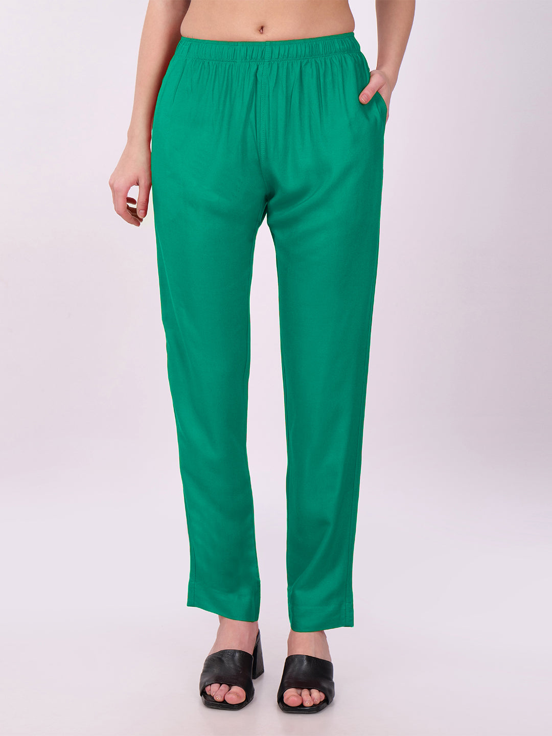 Stylish Women's Rayon Kurti Pants - Sea Green