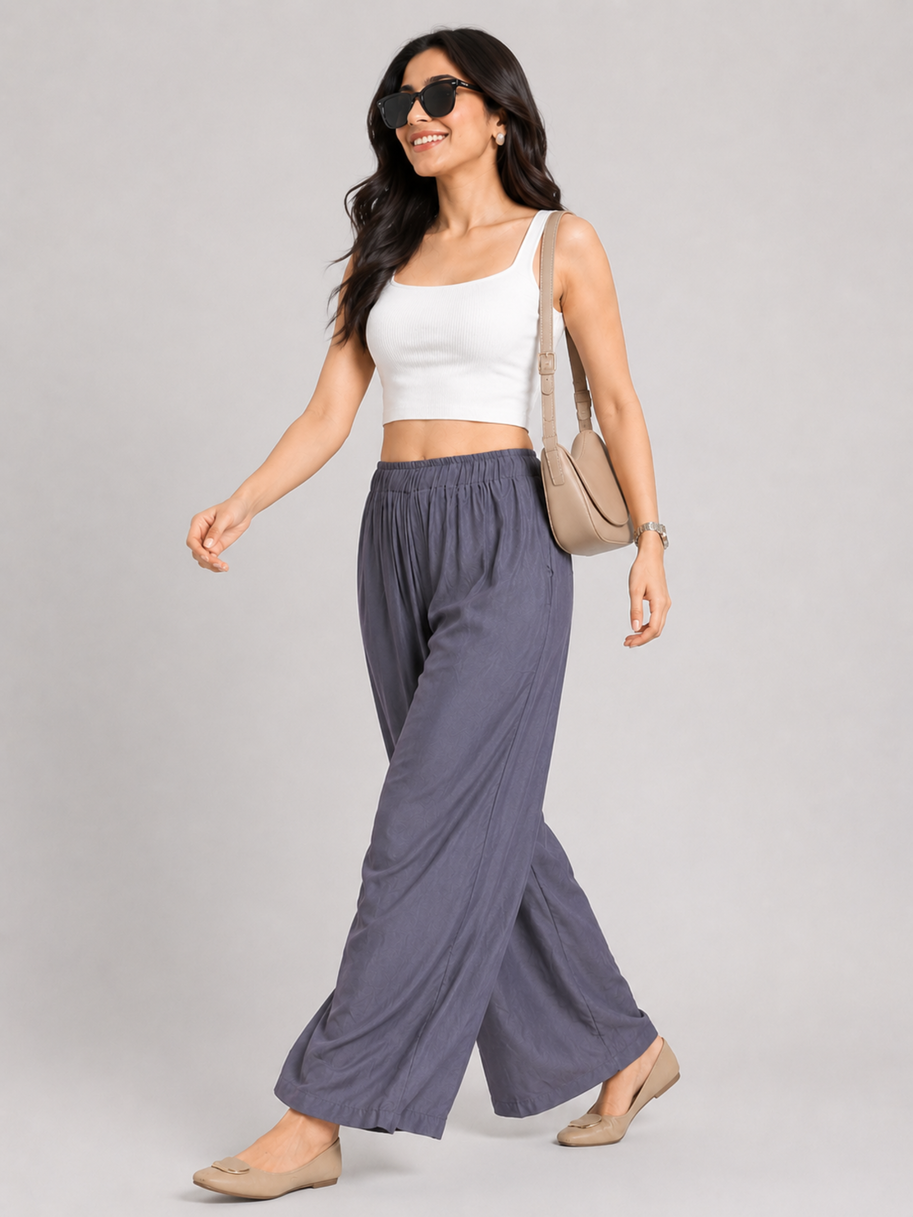 Stylish Women's Palazzo - Grey