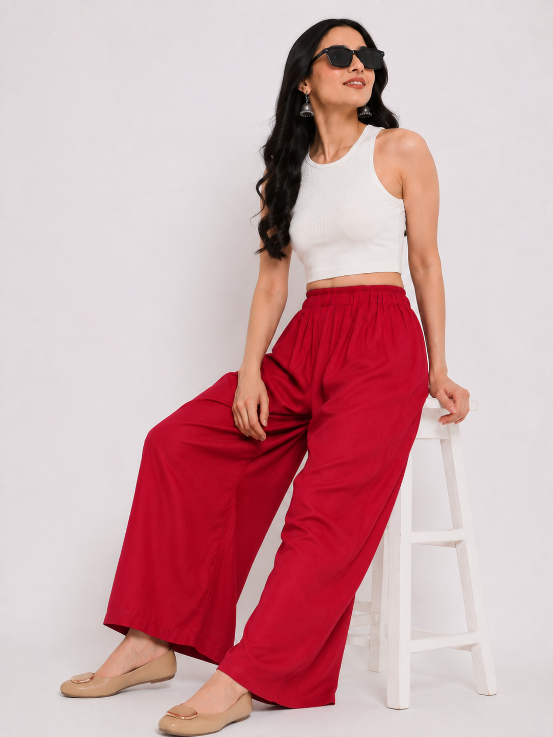 Stylish Women's Palazzo - Maroon