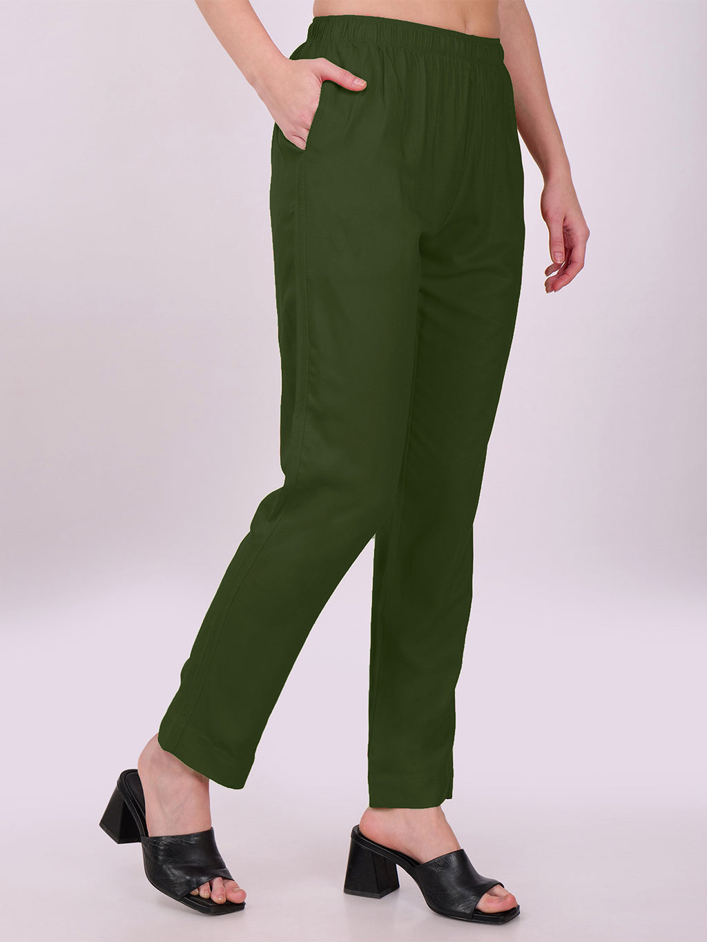 Stylish Women's Rayon Kurti Pants - Bottlegreen