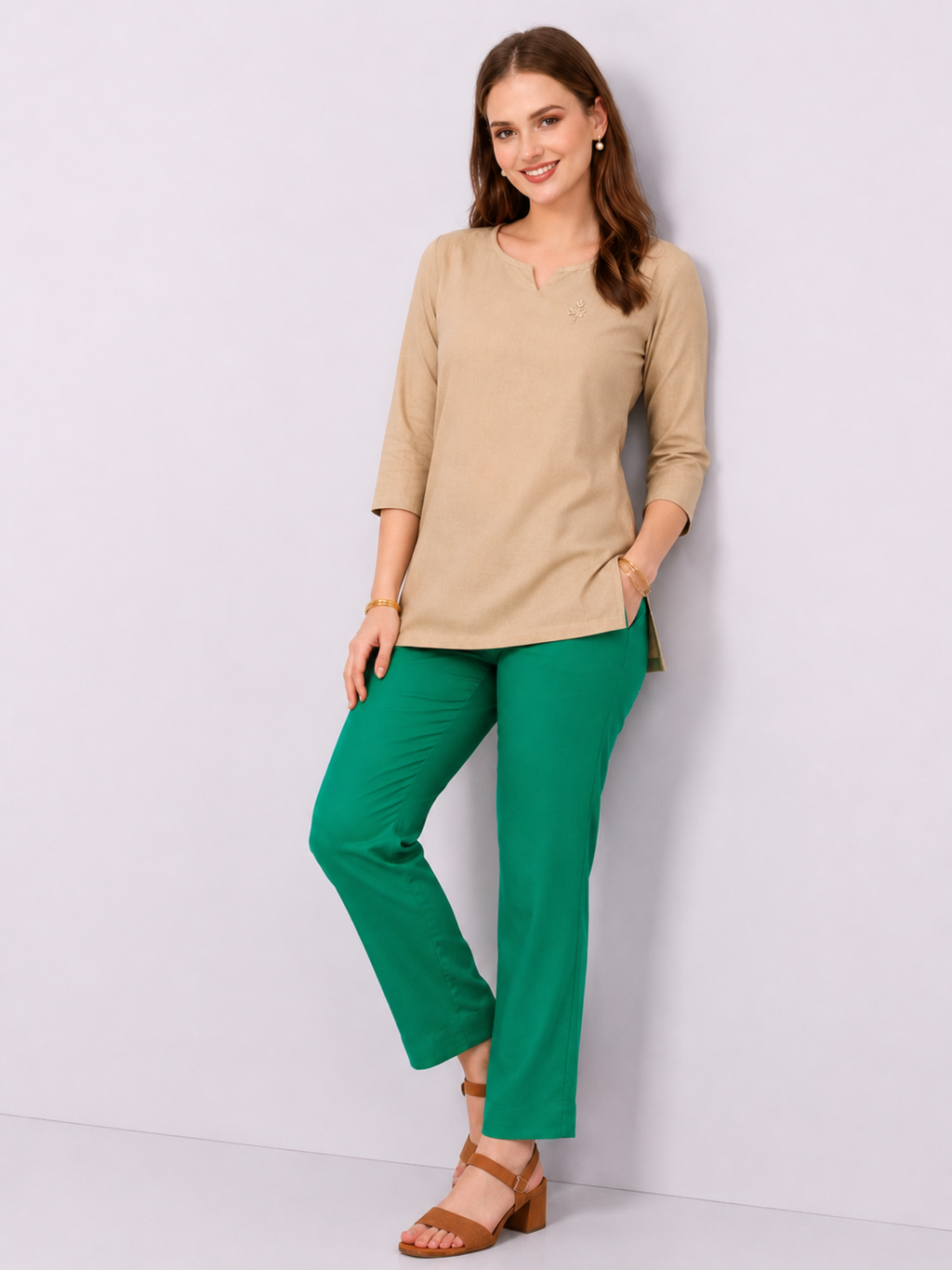 Stylish Women's Rayon Kurti Pants - Sea Green