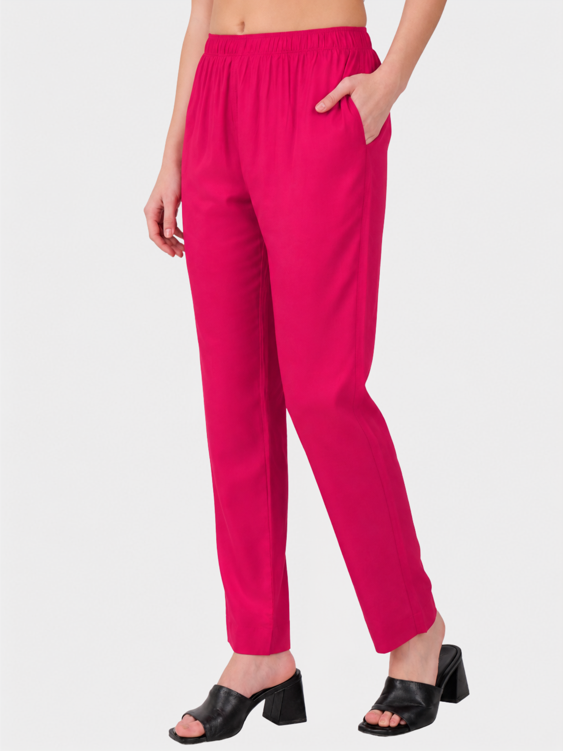 Stylish Women's Rayon Kurti Pants - Magenta