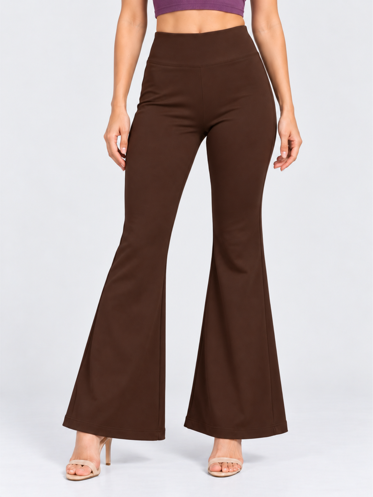 Super Soft Cotton Flared Pants - Coffeebrown