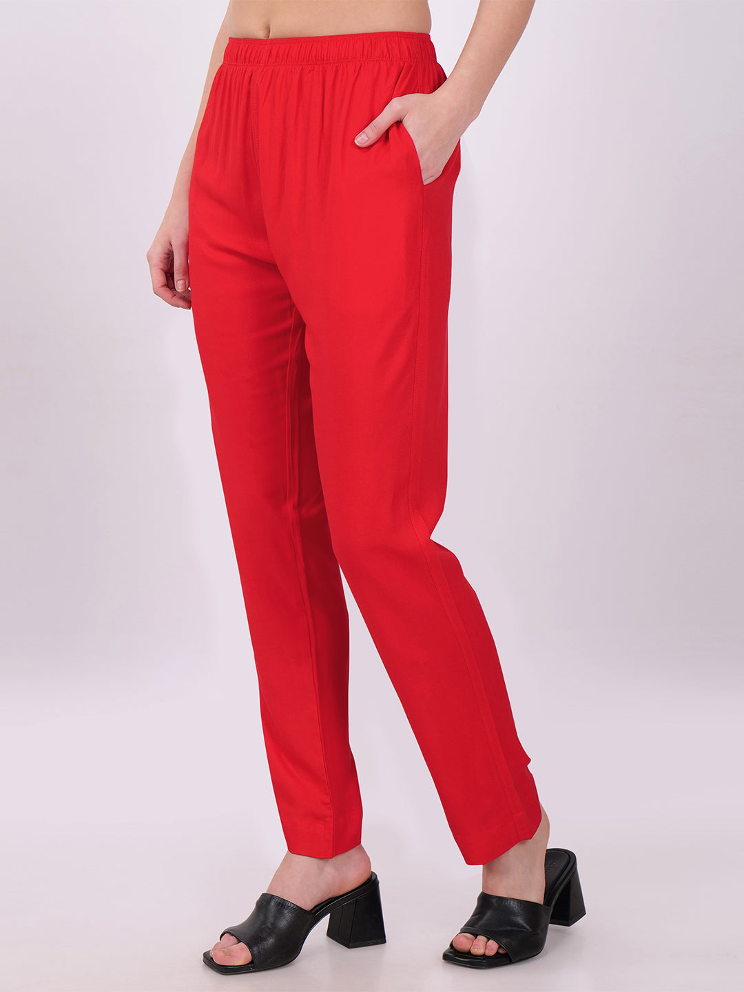 Stylish Women's Rayon Kurti Pants - Red