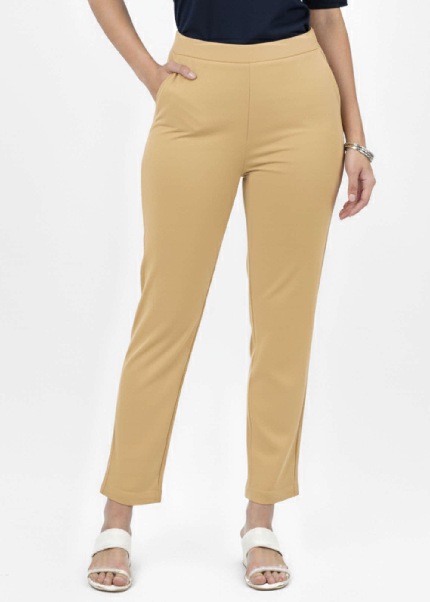 Super Soft Cotton Straight Pants - Golden