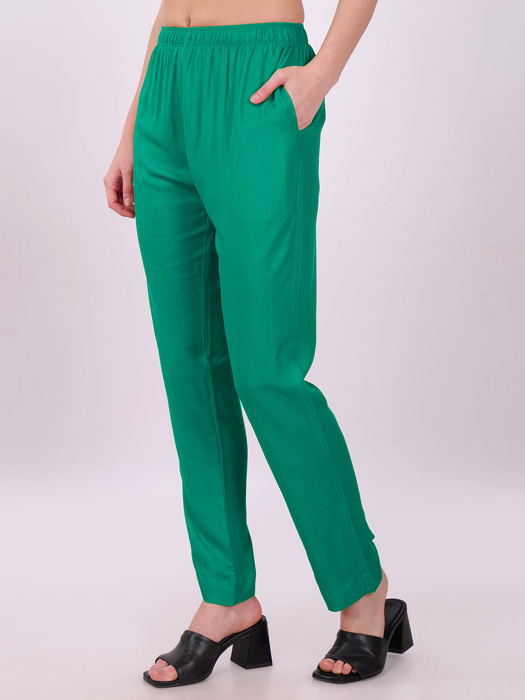 Stylish Women's Rayon Kurti Pants - Sea Green