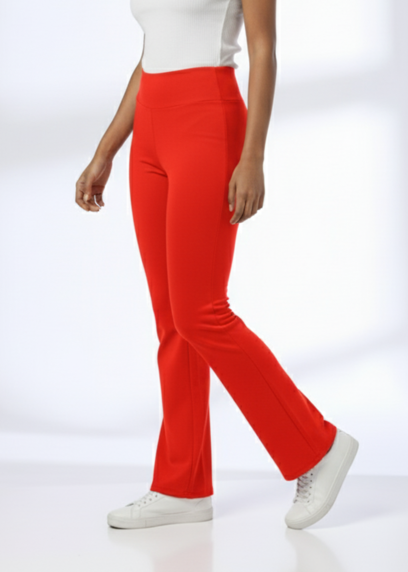 Super Soft Cotton Flared Pants - Red