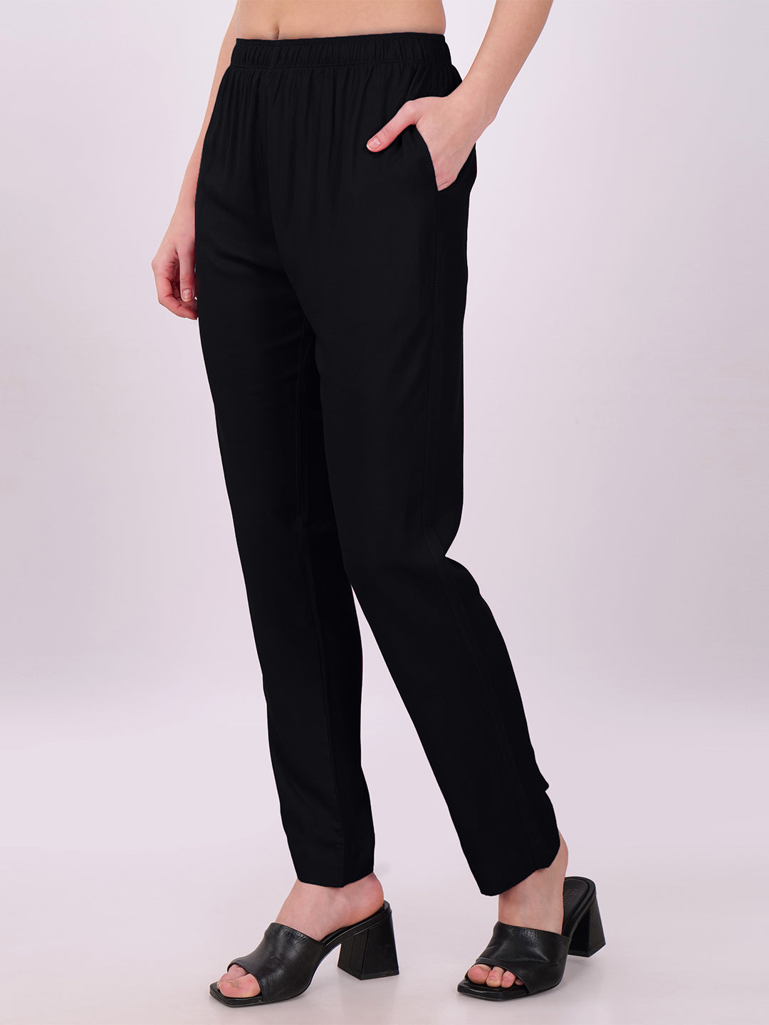 Stylish Women's Rayon Kurti Pants - Black