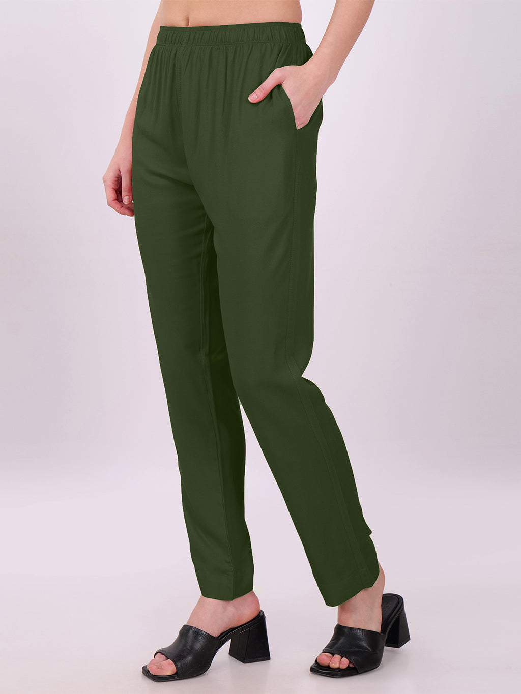 Stylish Women's Rayon Kurti Pants - Bottlegreen