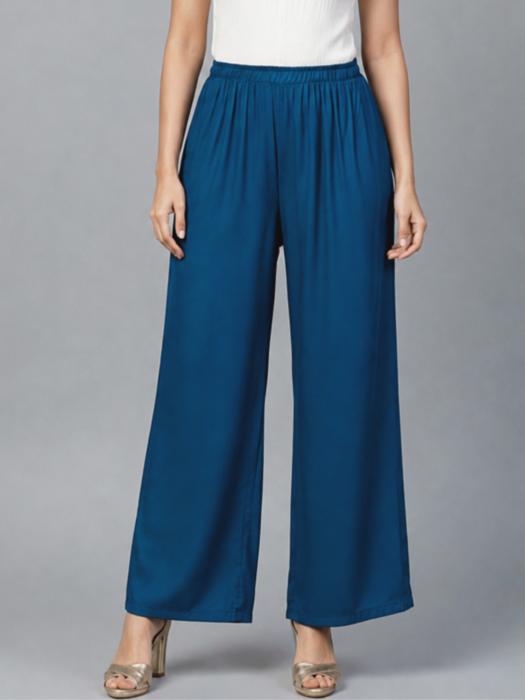 Stylish Women's Palazzo - Petrol Blue