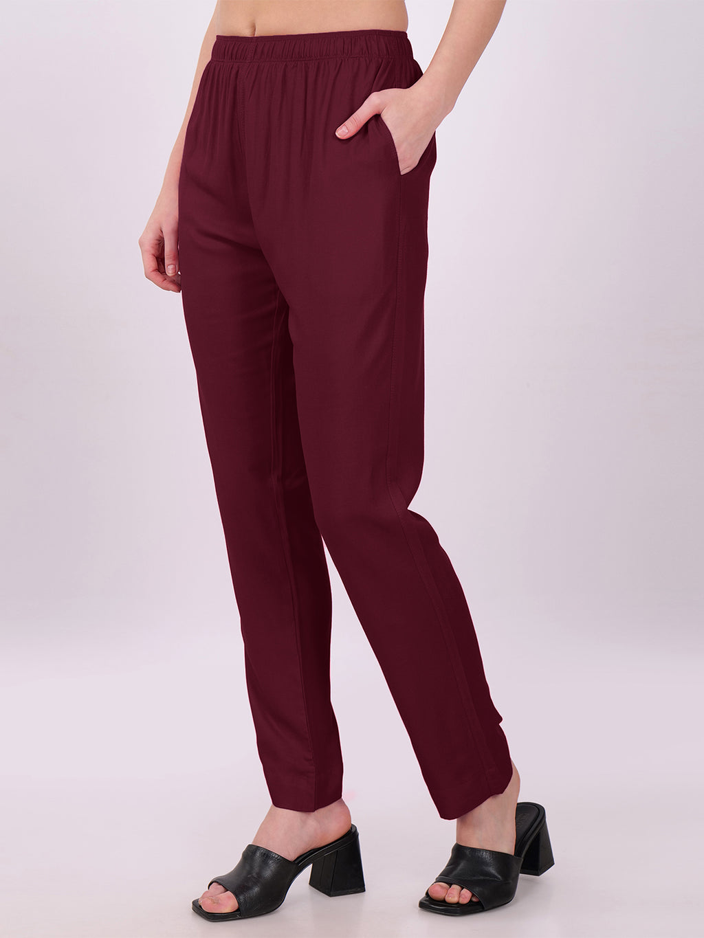 Stylish Women's Rayon Kurti Pants - Wine