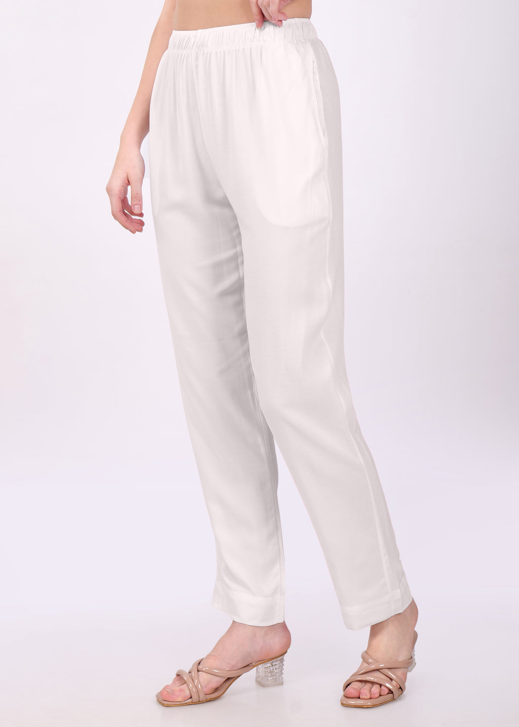 Stylish Women's Rayon Kurti Pants - Off White