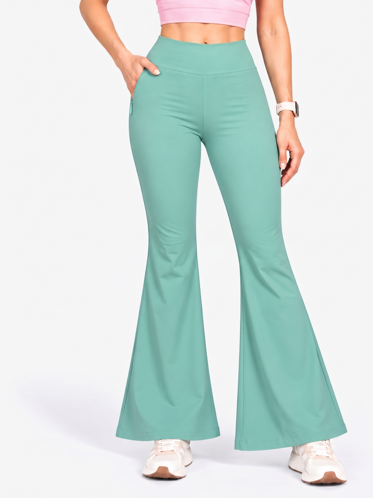 Super Soft Cotton Flared Pants - Pista