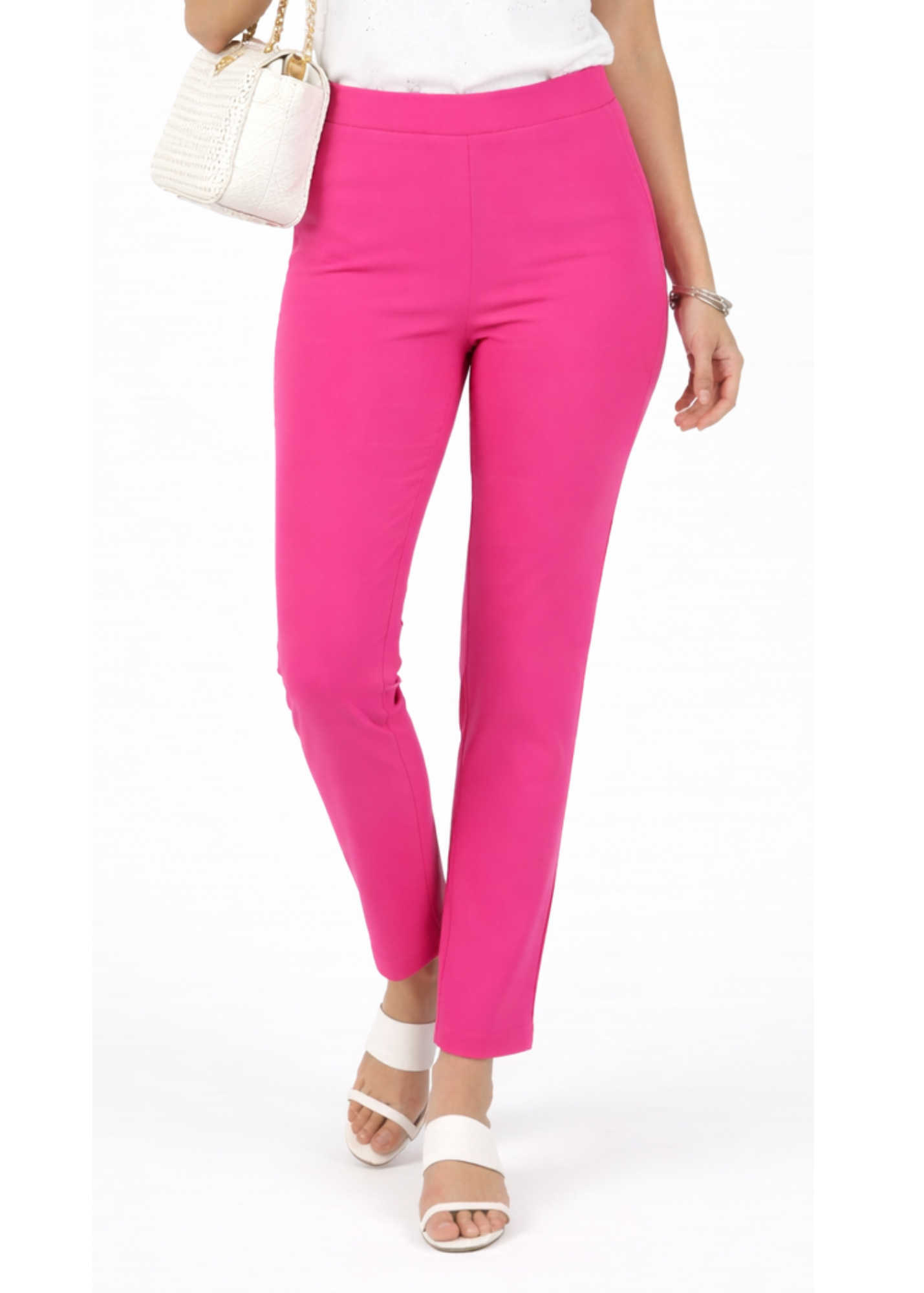 Super Soft Cotton Straight Pants - Magenta