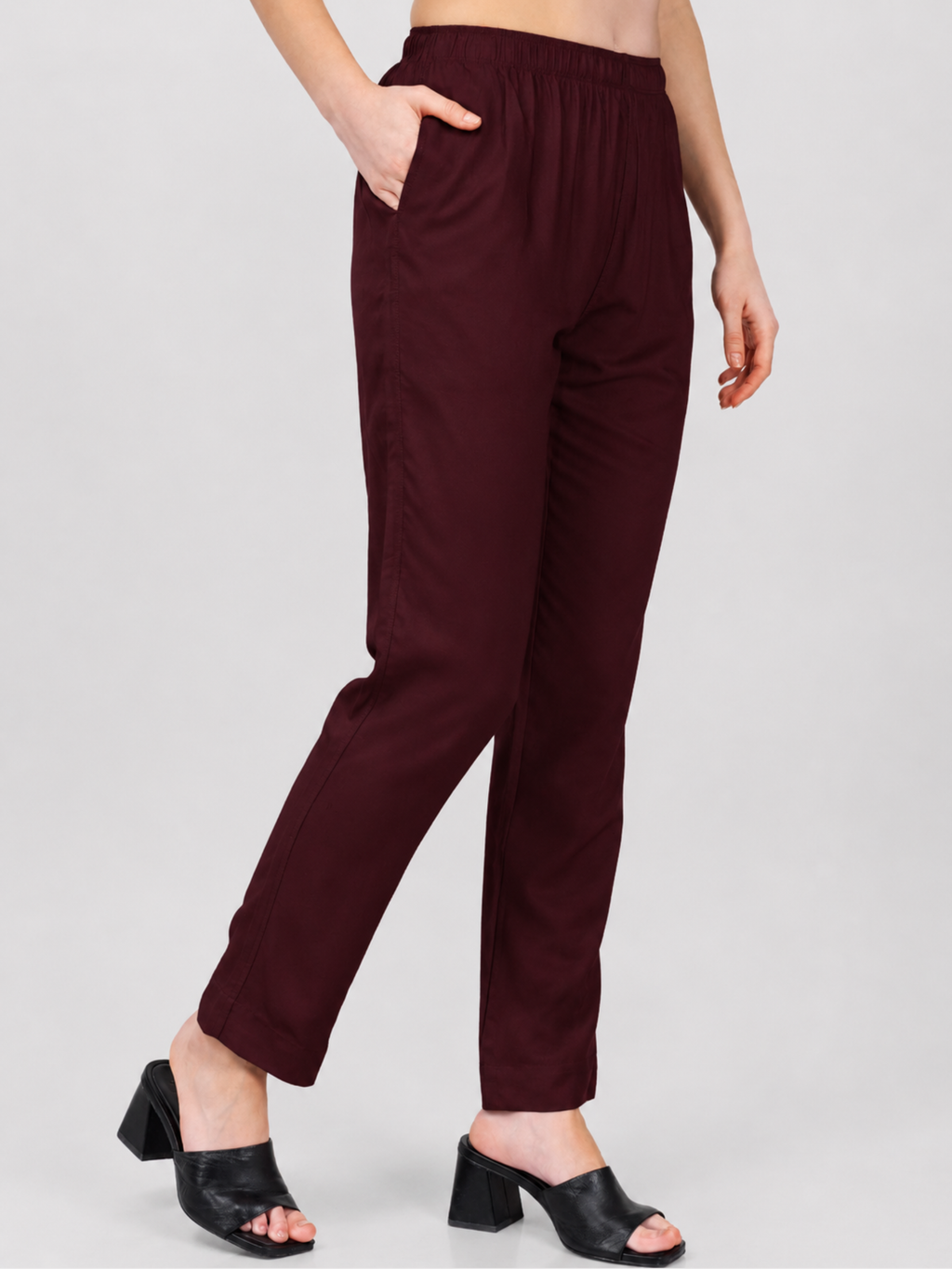 Stylish Women's Rayon Kurti Pants - Coffee Brown