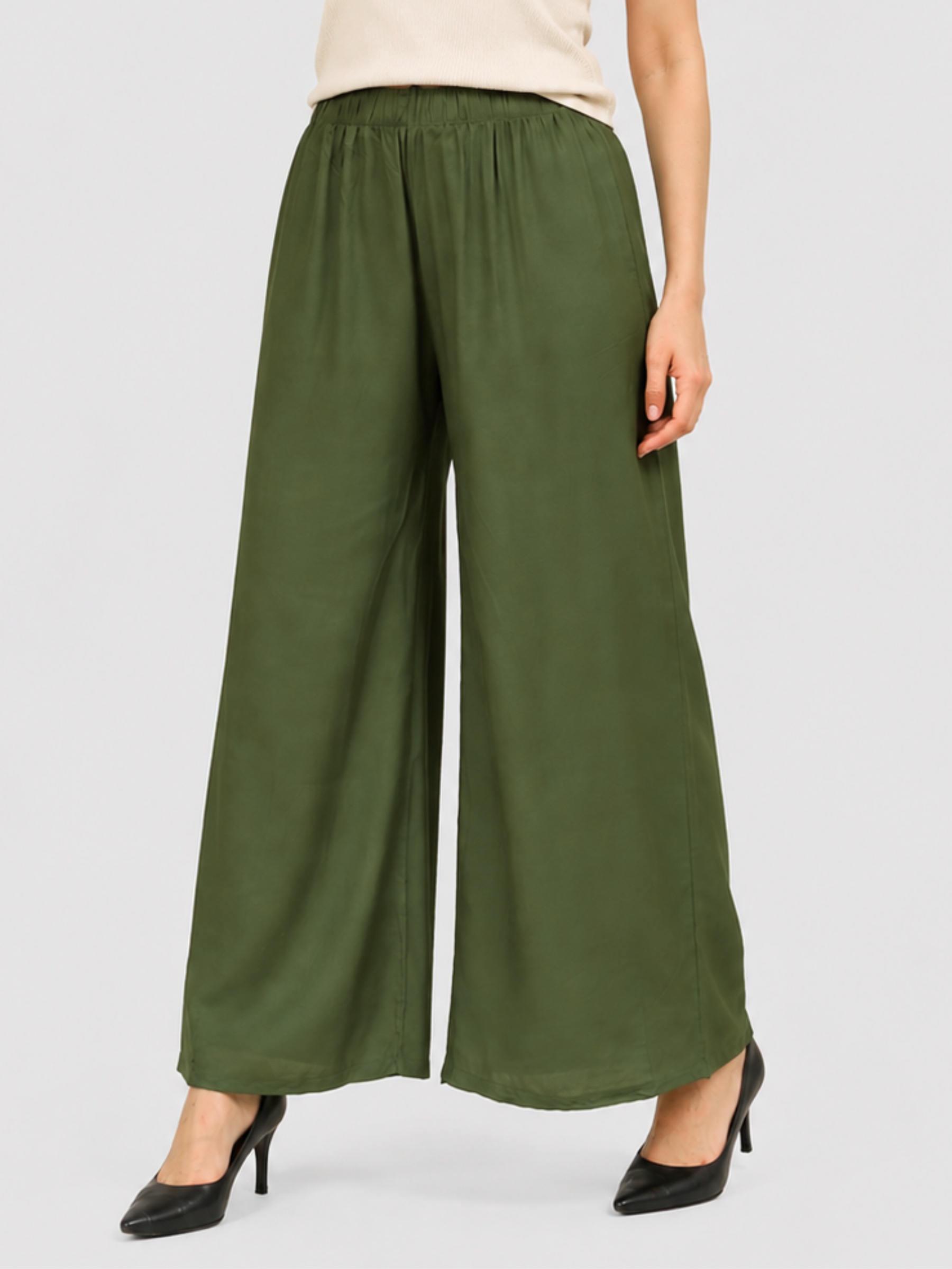 Stylish Women's Palazzo - Olive Green