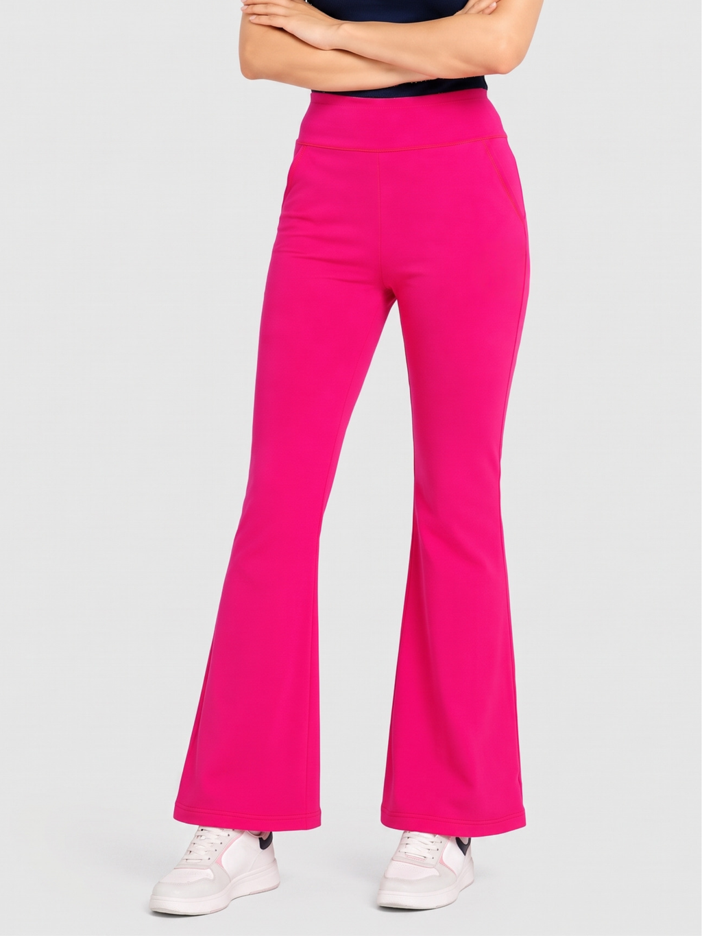 Super Soft Cotton Flared Pants - Magenta