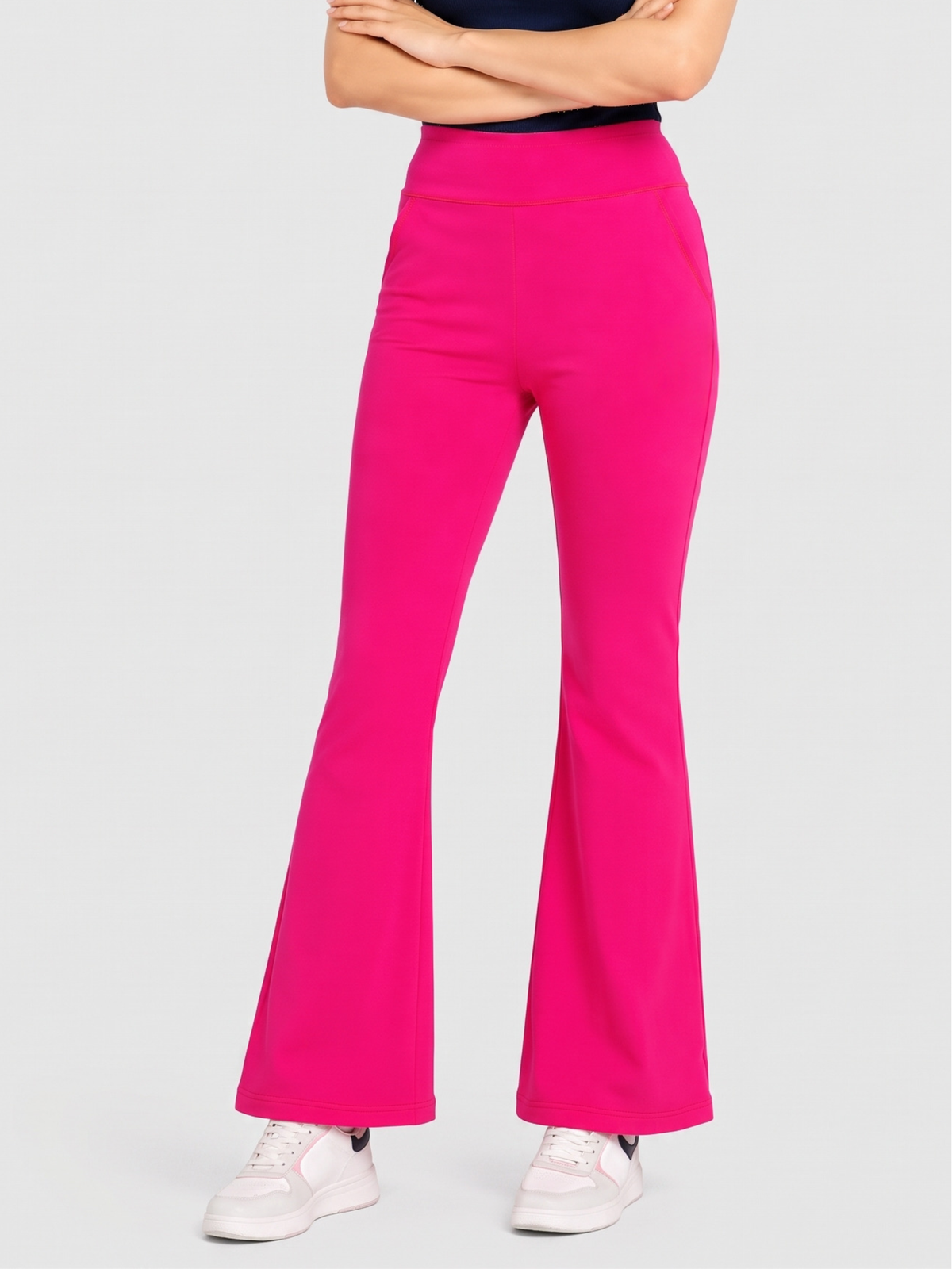 Super Soft Cotton Flared Pants - Magenta