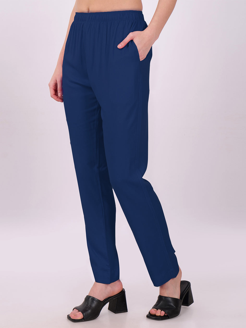 Stylish Women's Rayon Kurti Pants - Petrol Blue