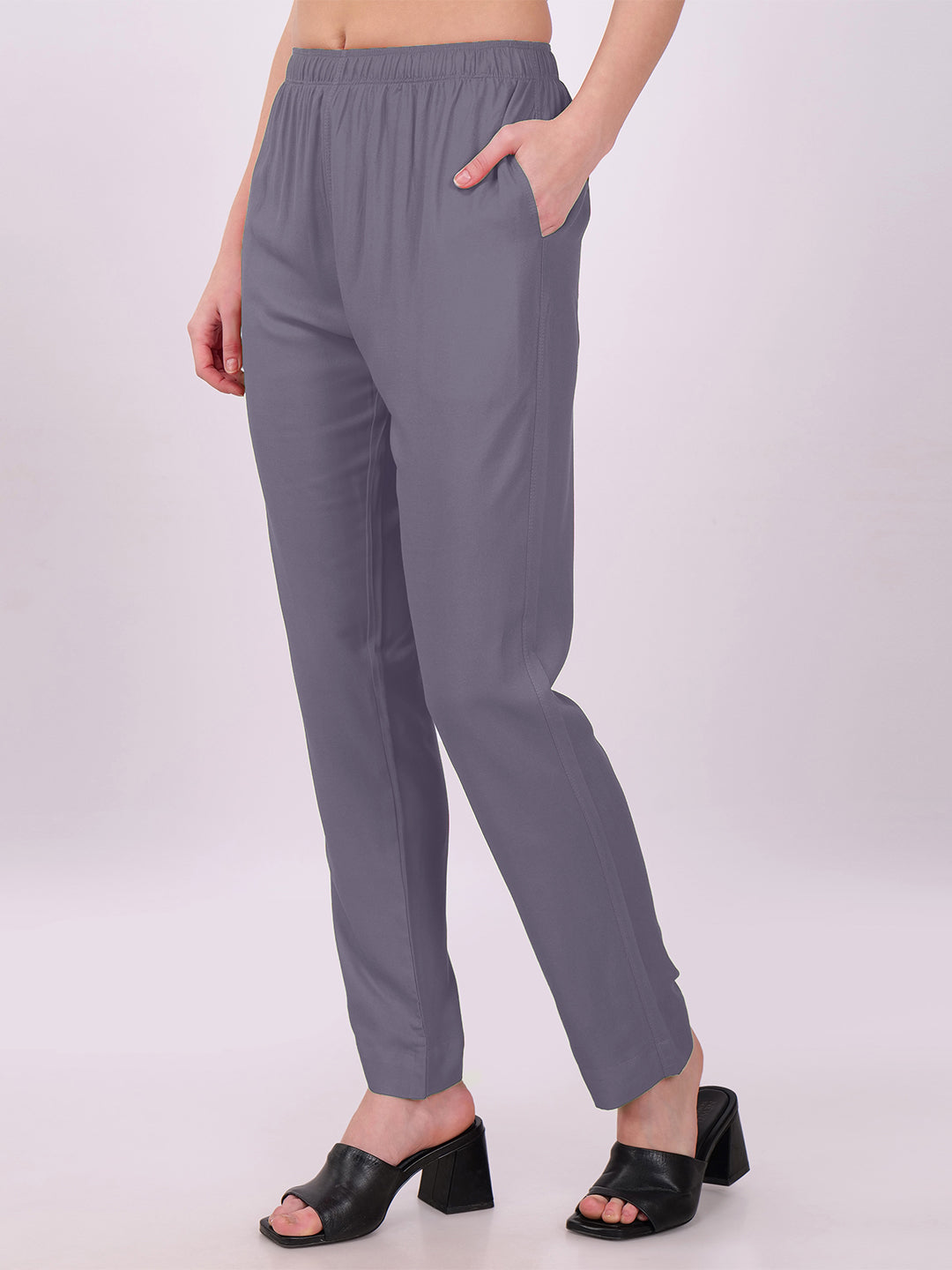Stylish Women's Rayon Kurti Pants - Grey
