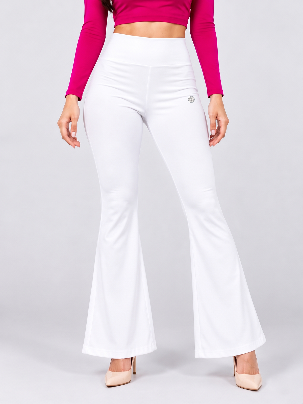 Super Soft Cotton Flared Pants - White