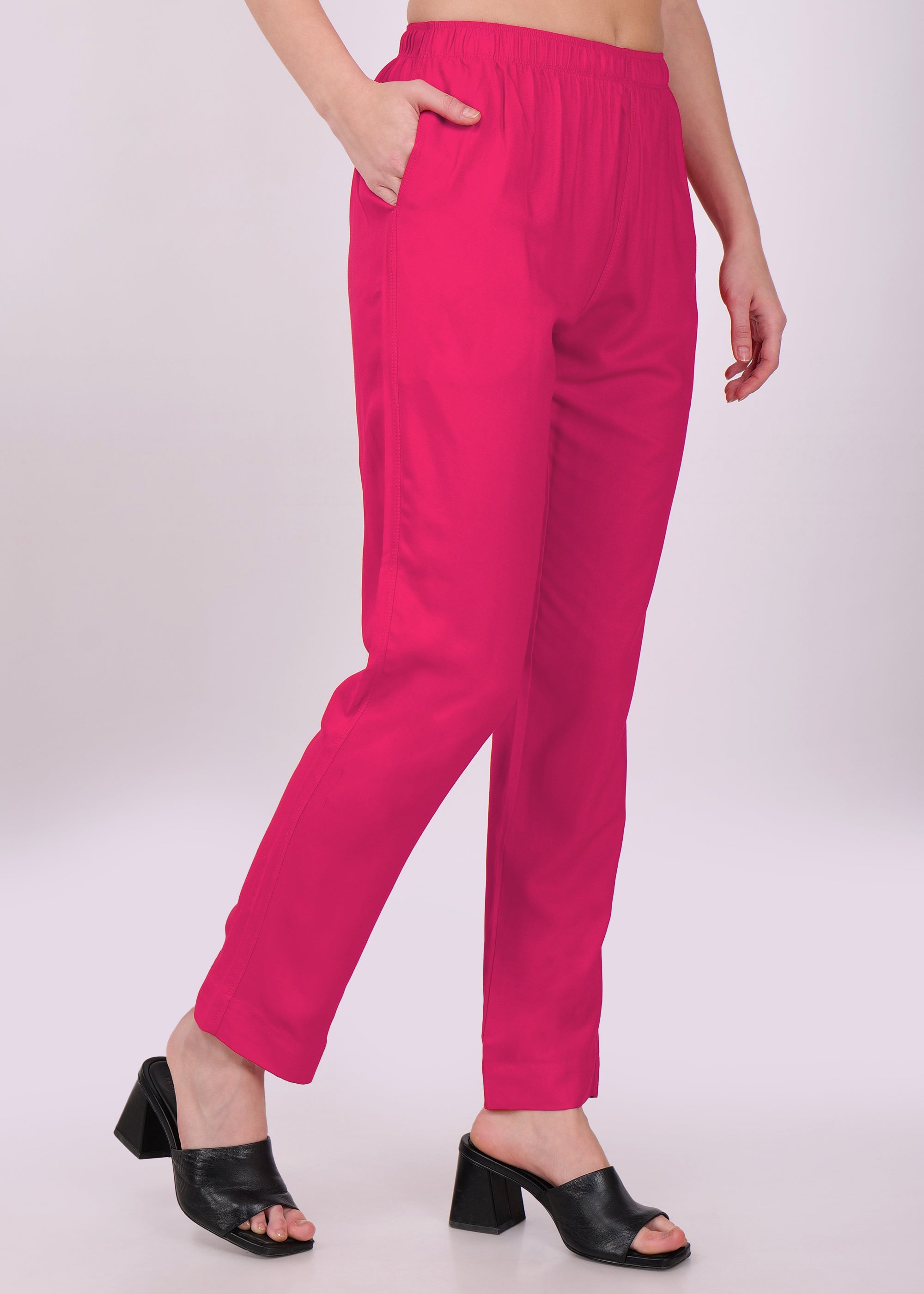 Stylish Women's Rayon Kurti Pants - Magenta