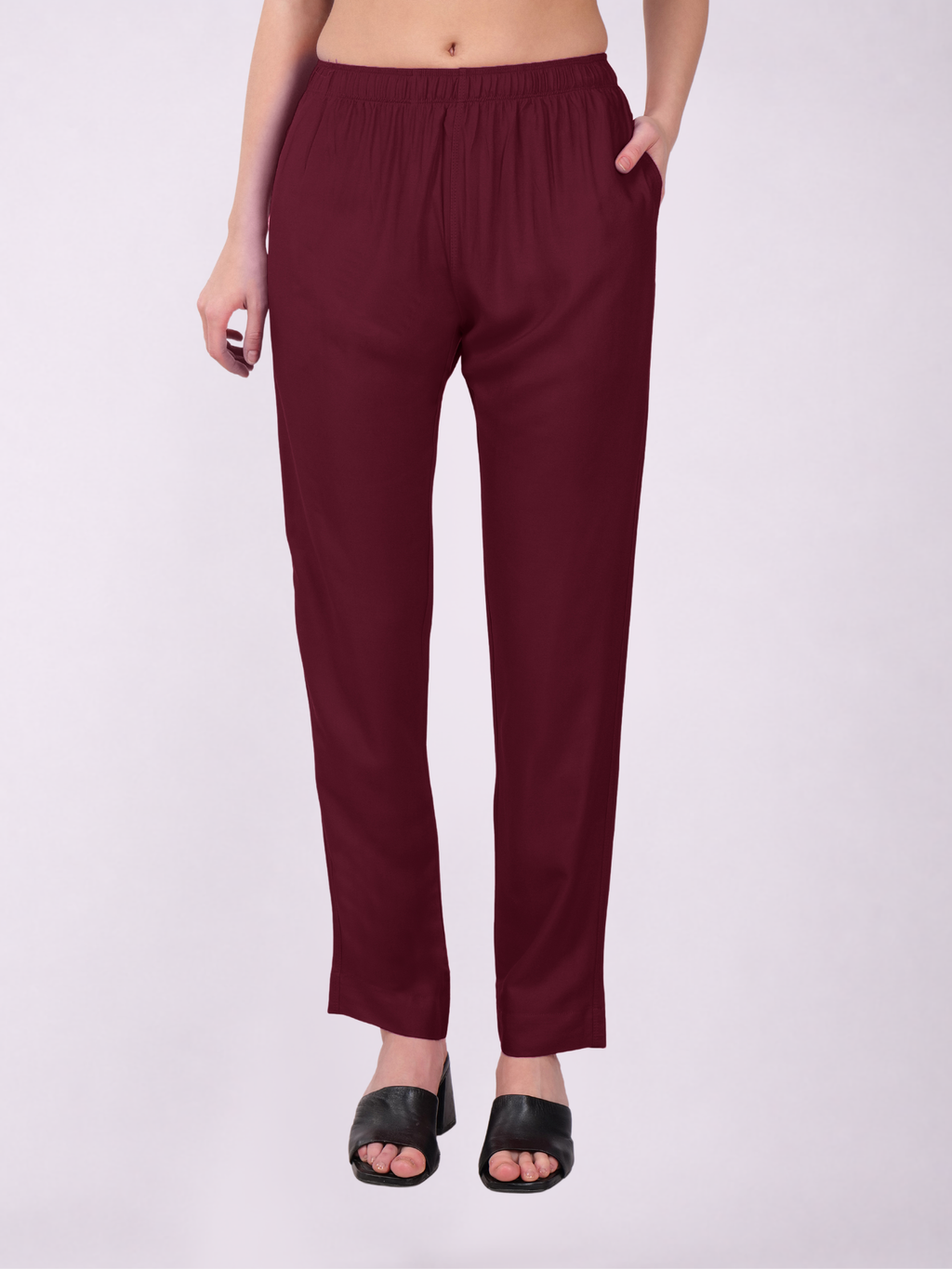 Stylish Women's Rayon Kurti Pants - Wine