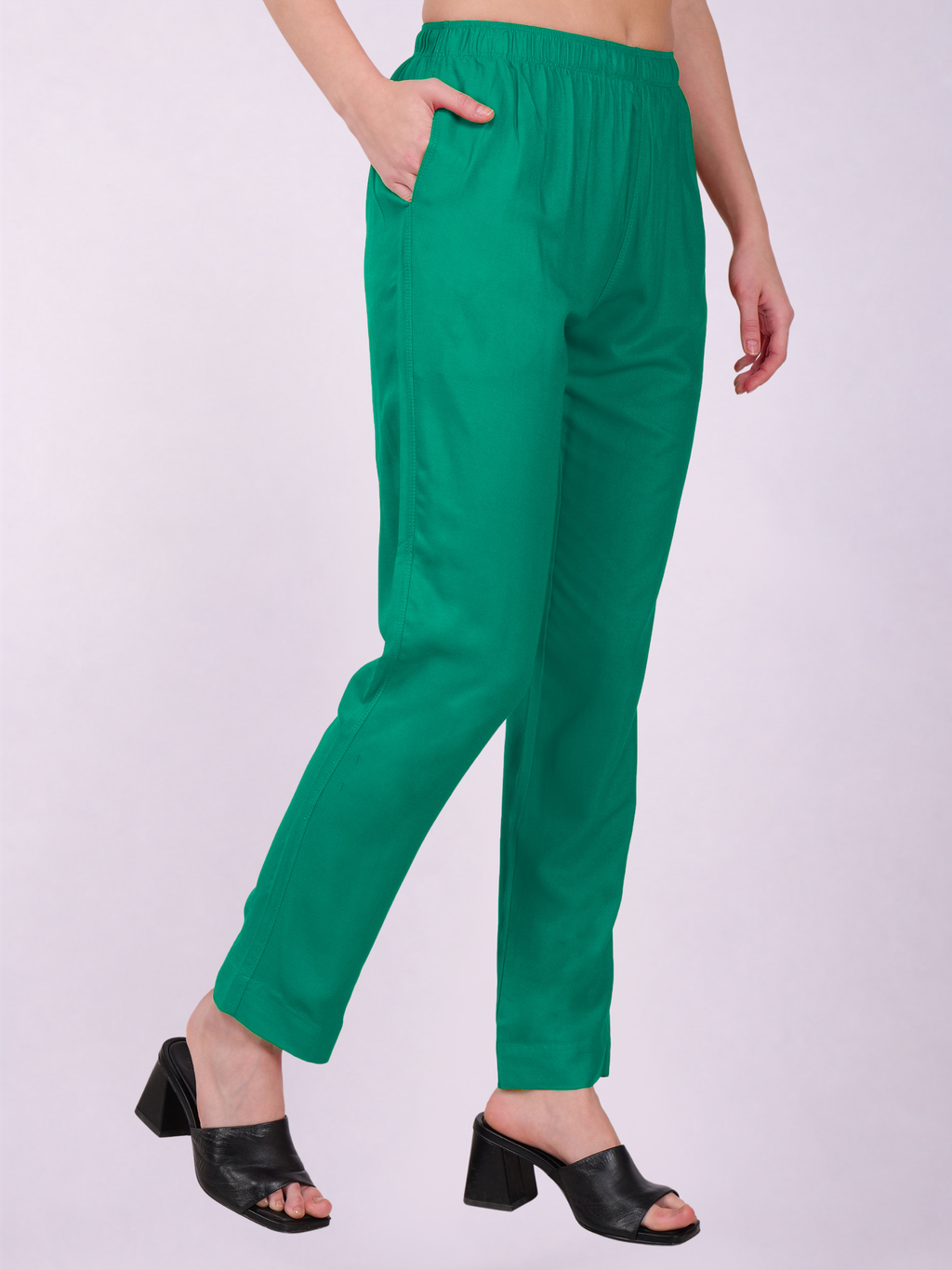Stylish Women's Rayon Kurti Pants - Sea Green