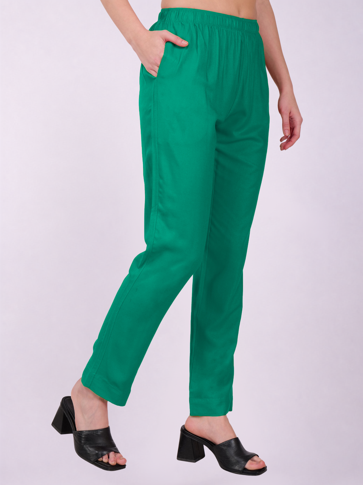 Stylish Women's Rayon Kurti Pants - Sea Green
