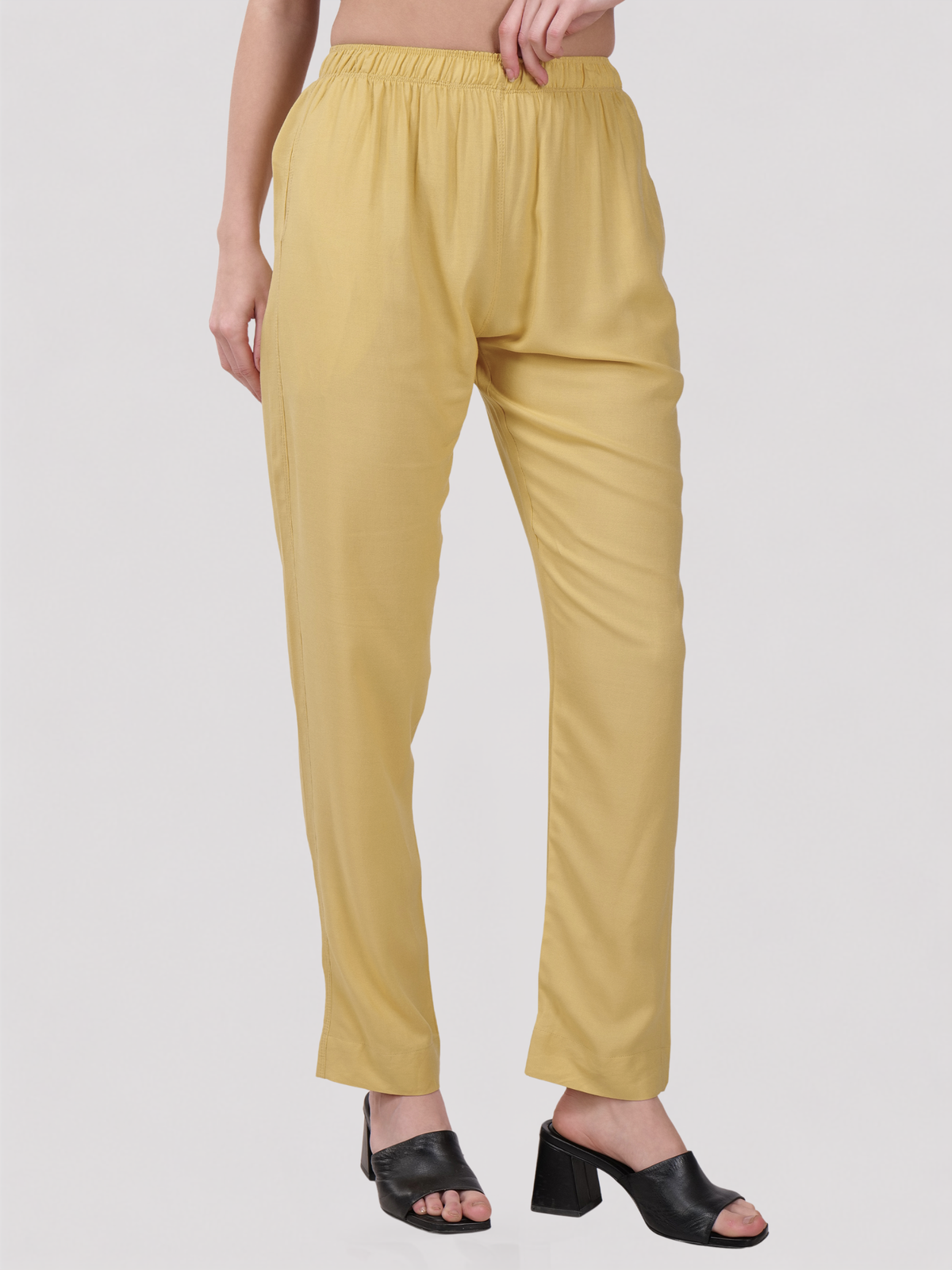 Stylish Women's Rayon Kurti Pants - Golden