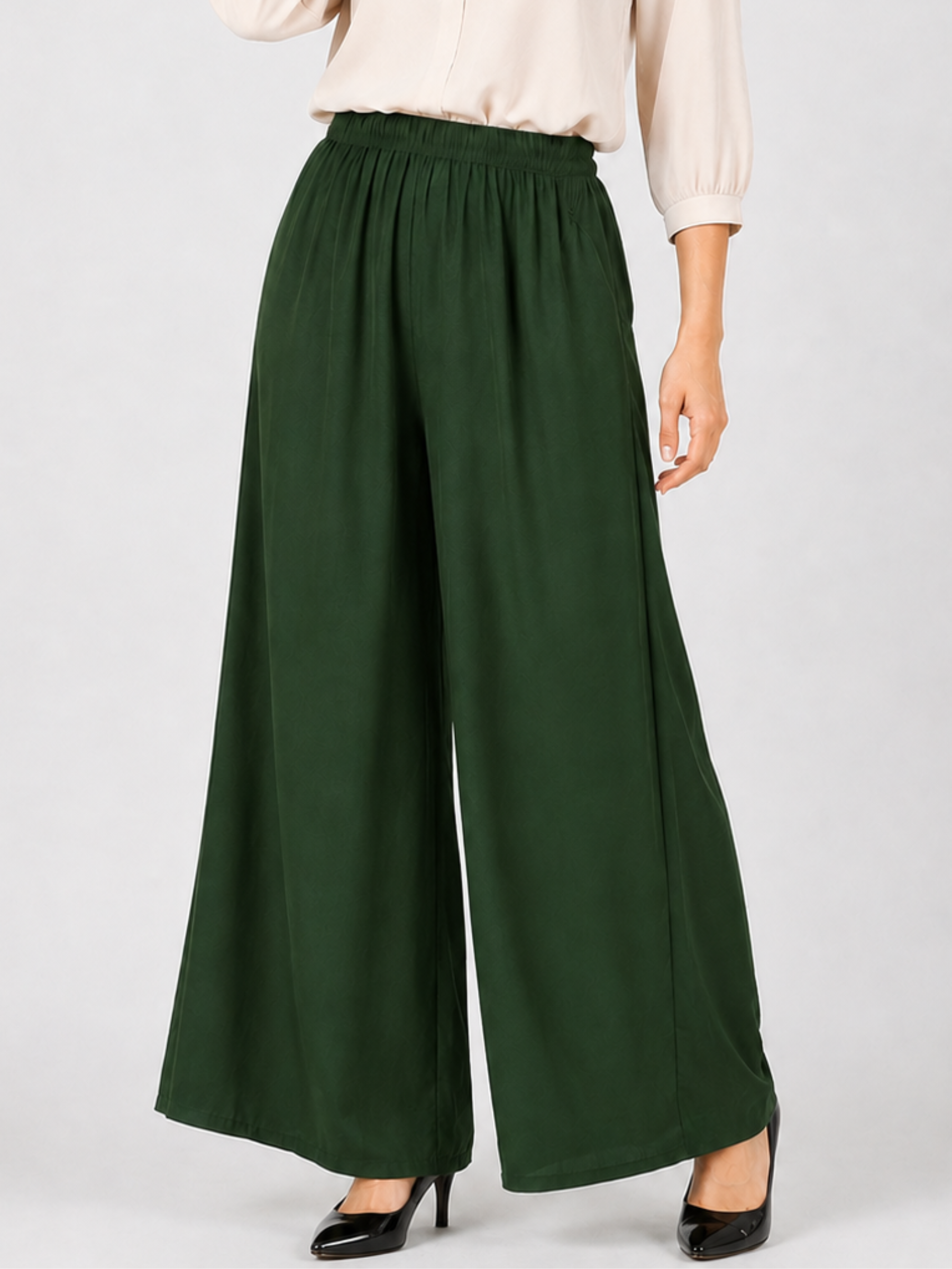 Stylish Women's Palazzo - Bottle Green