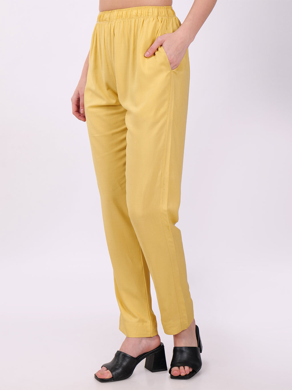Stylish Women's Rayon Kurti Pants - Golden