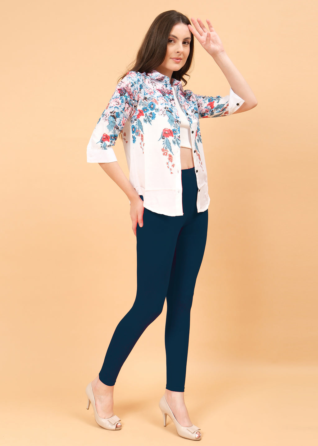 Women Ankle Length Leggings - Navy Blue