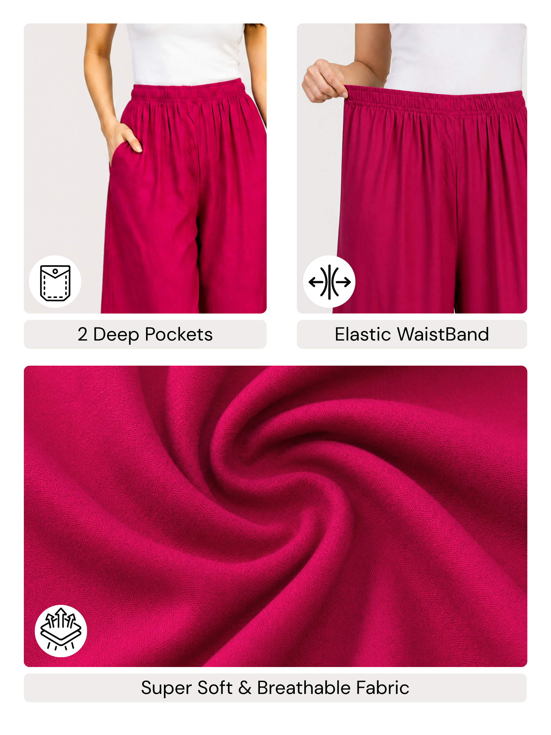Stylish Women's Palazzo - Magenta