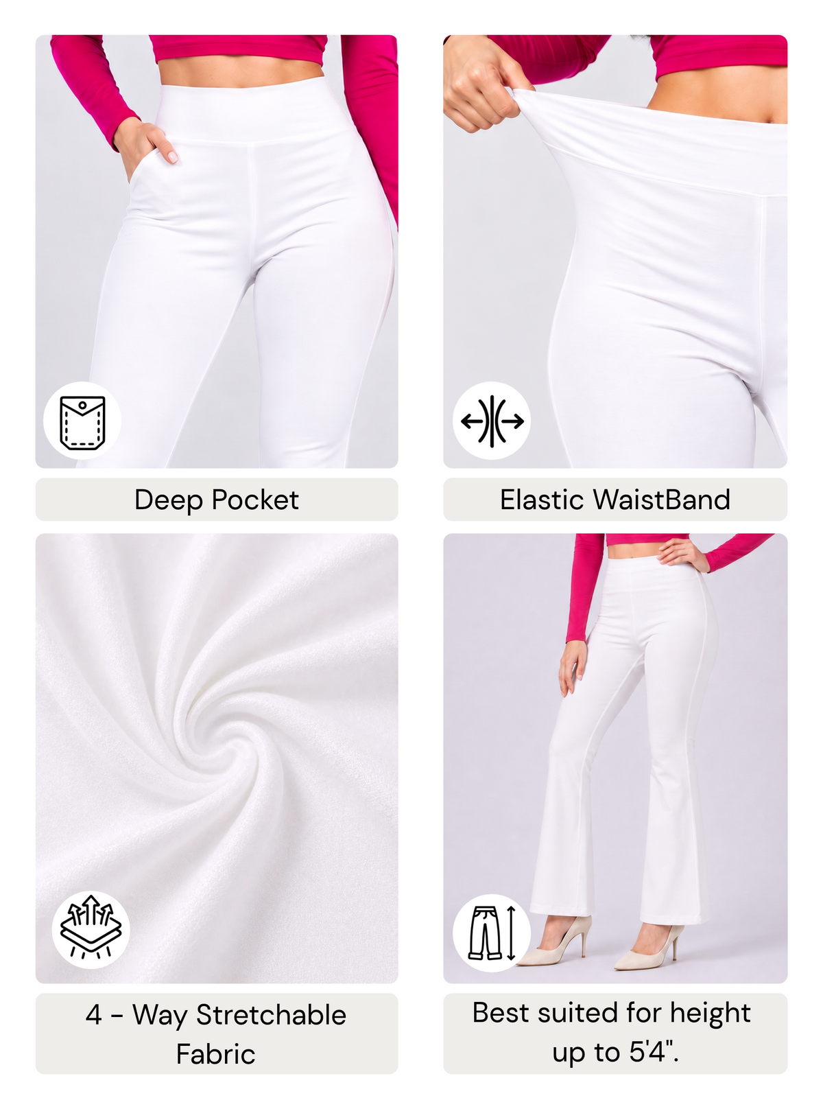 Super Soft Cotton Flared Pants - White