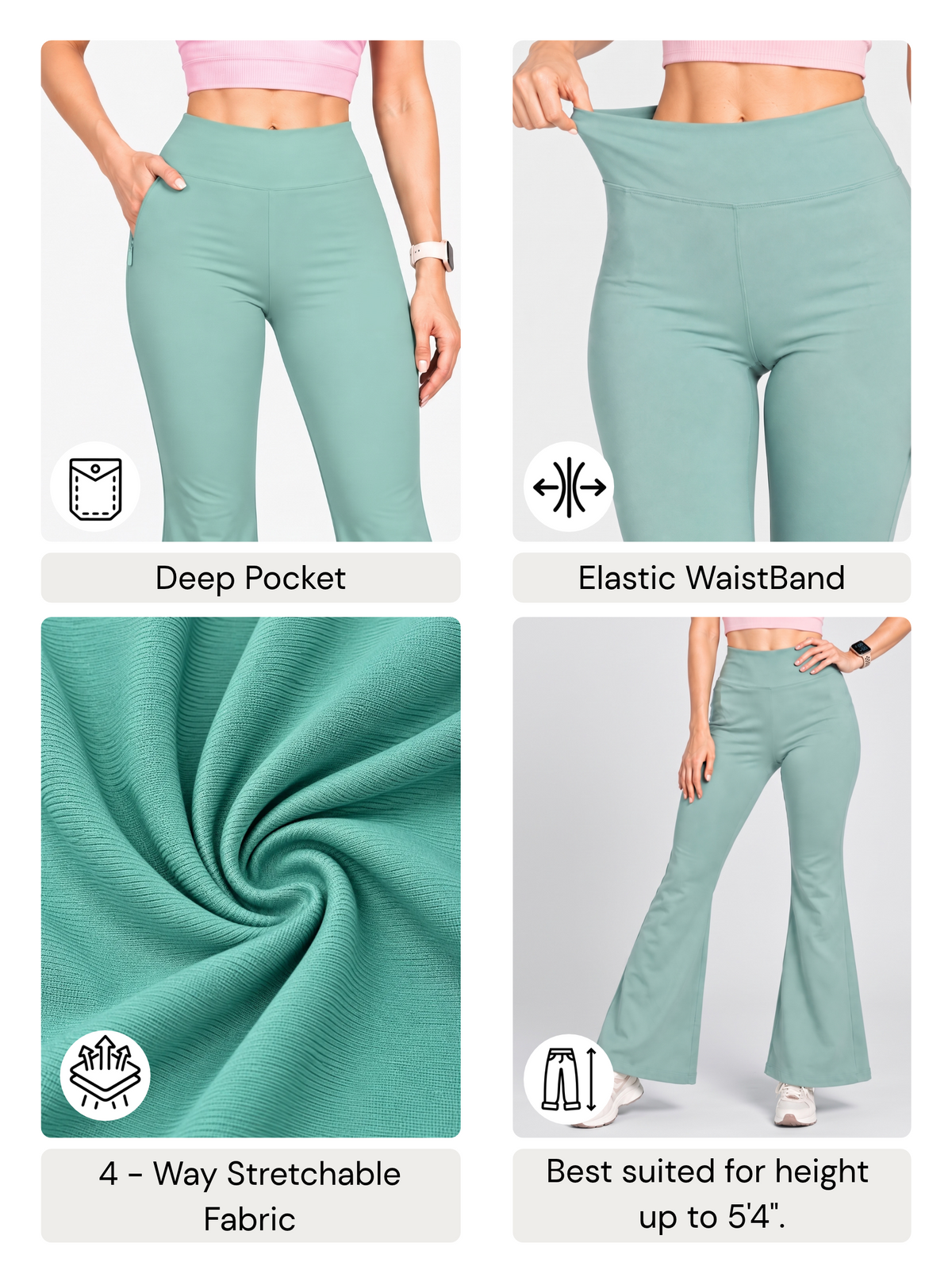 Super Soft Cotton Flared Pants - Pista