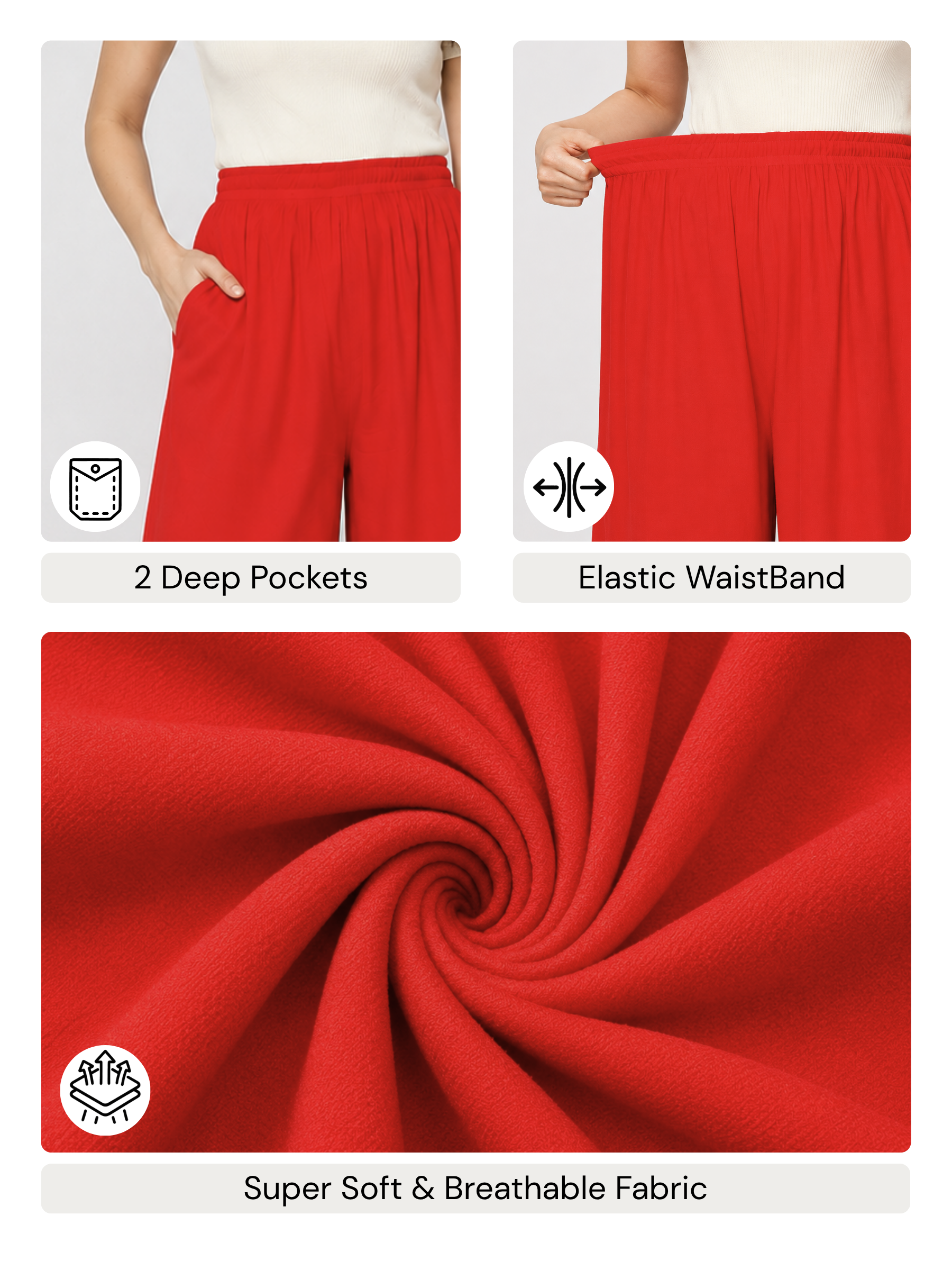 Stylish Women's Palazzo - Red