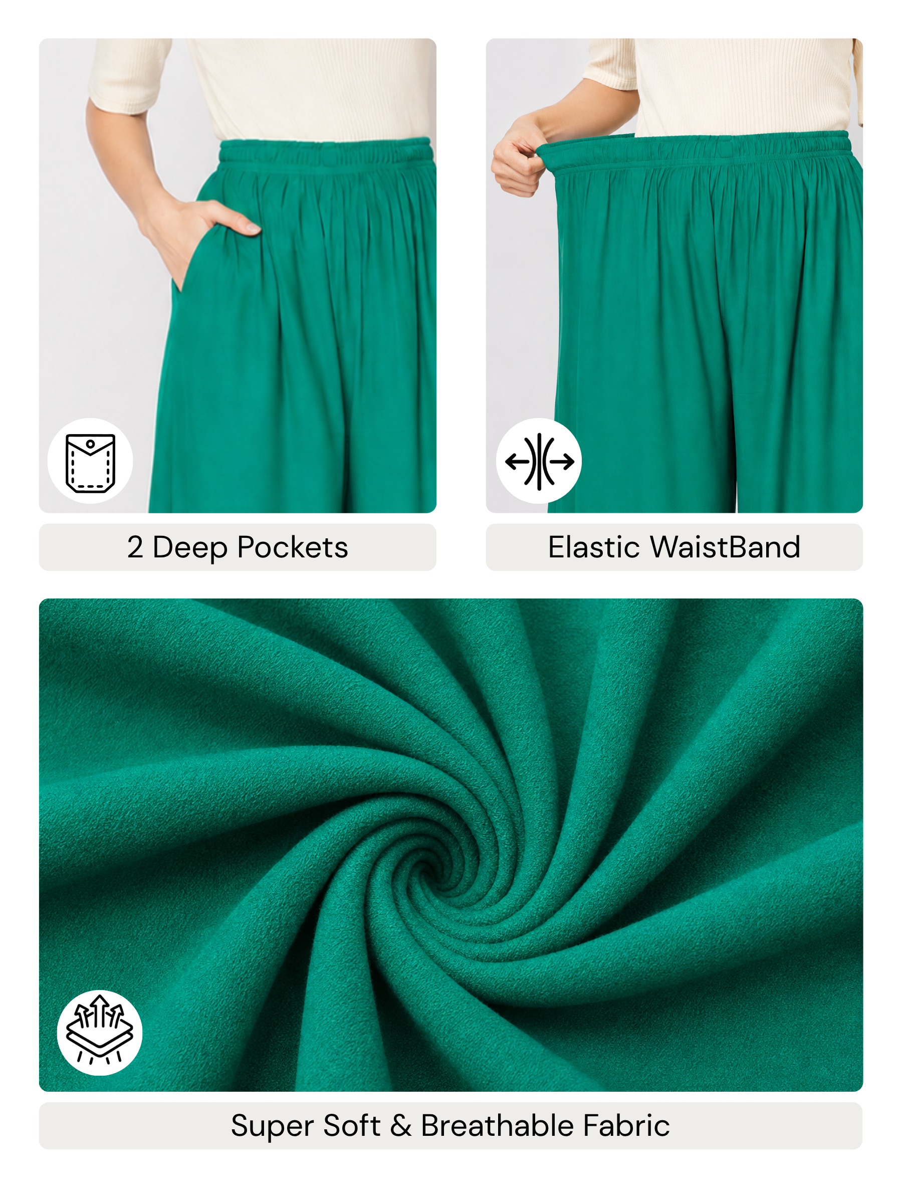 Stylish Women's Palazzo - Sea Green