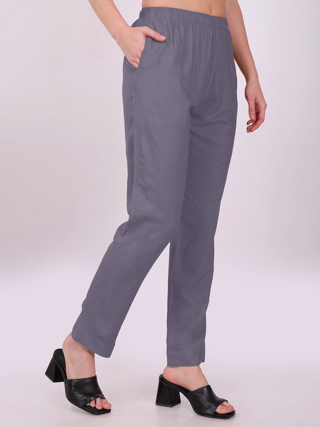 Stylish Women's Rayon Kurti Pants - Grey