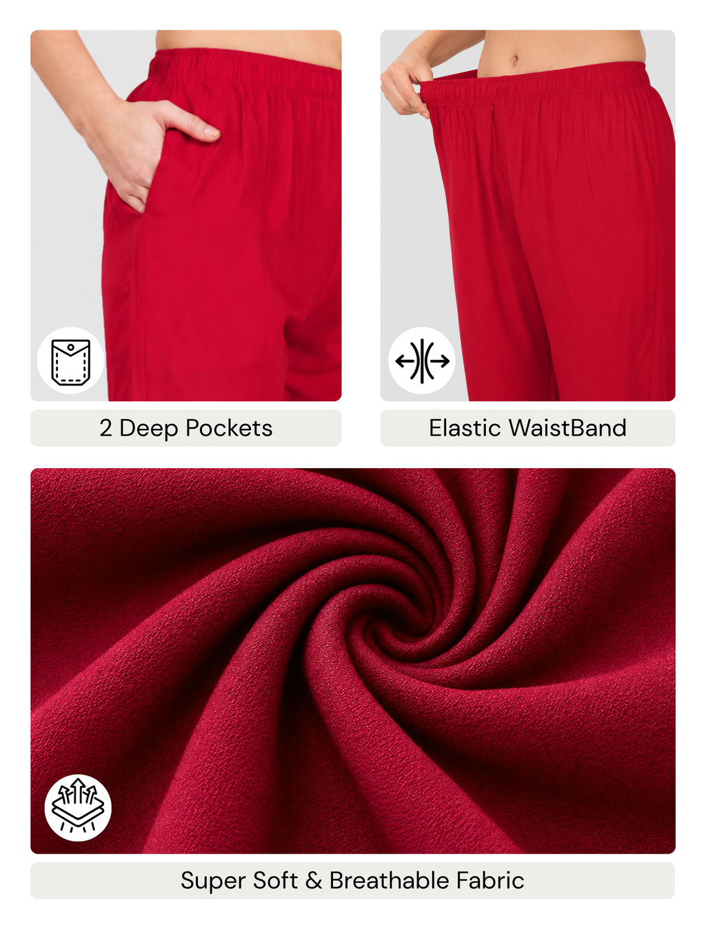Stylish Women's Rayon Kurti Pants - Maroon