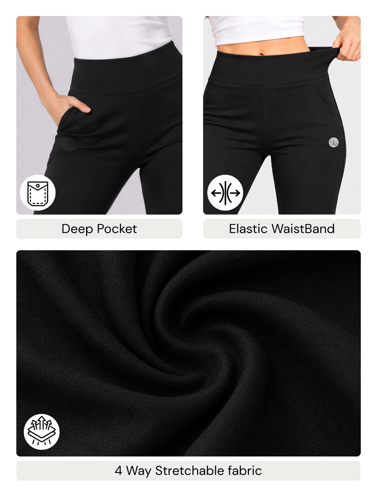 Super Soft Cotton Flared Pants - Black