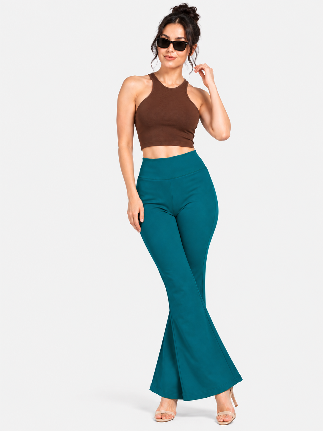 Super Soft Cotton Flared Pants - Teal