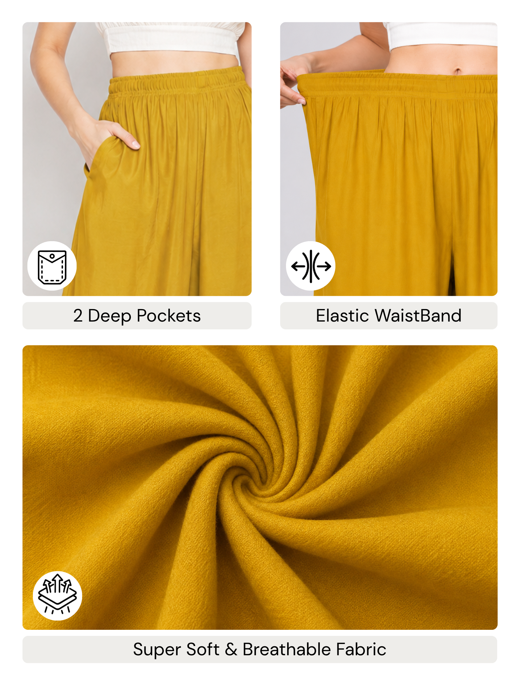 Stylish Women's Palazzo - Mustard