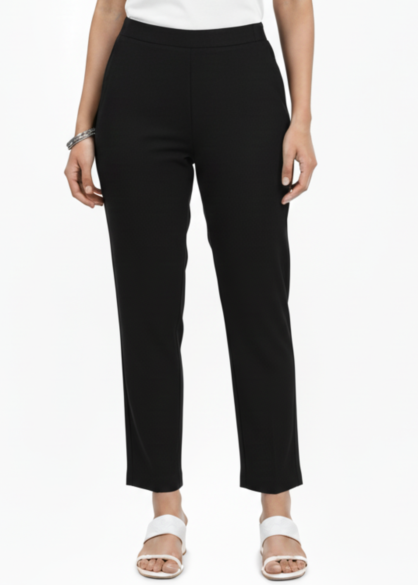 Super Soft Cotton Straight Pants - Black