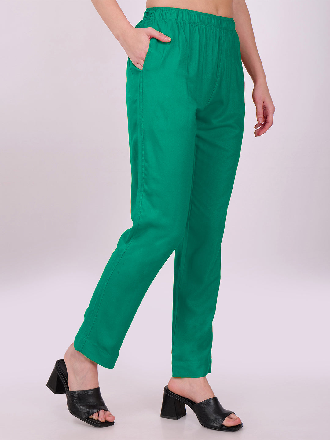 Stylish Women's Rayon Kurti Pants - Sea Green