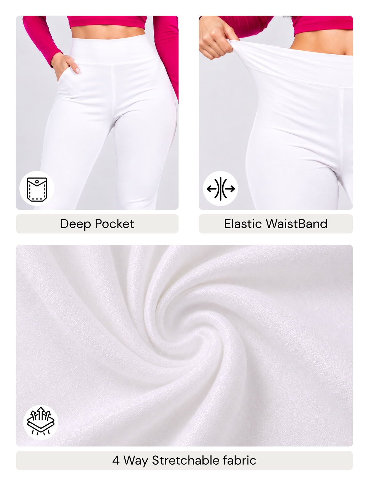 Super Soft Cotton Flared Pants - White