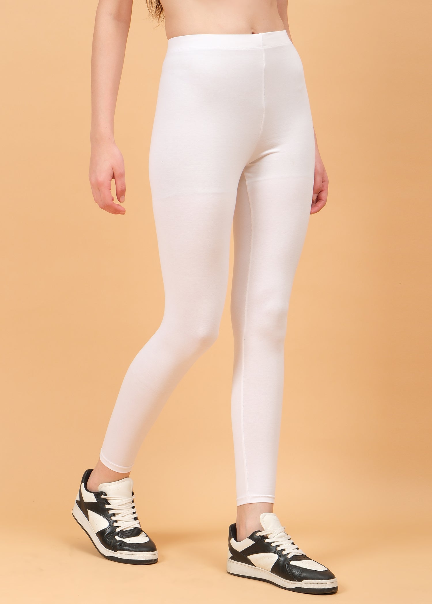 Women Ankle Length Leggings - White