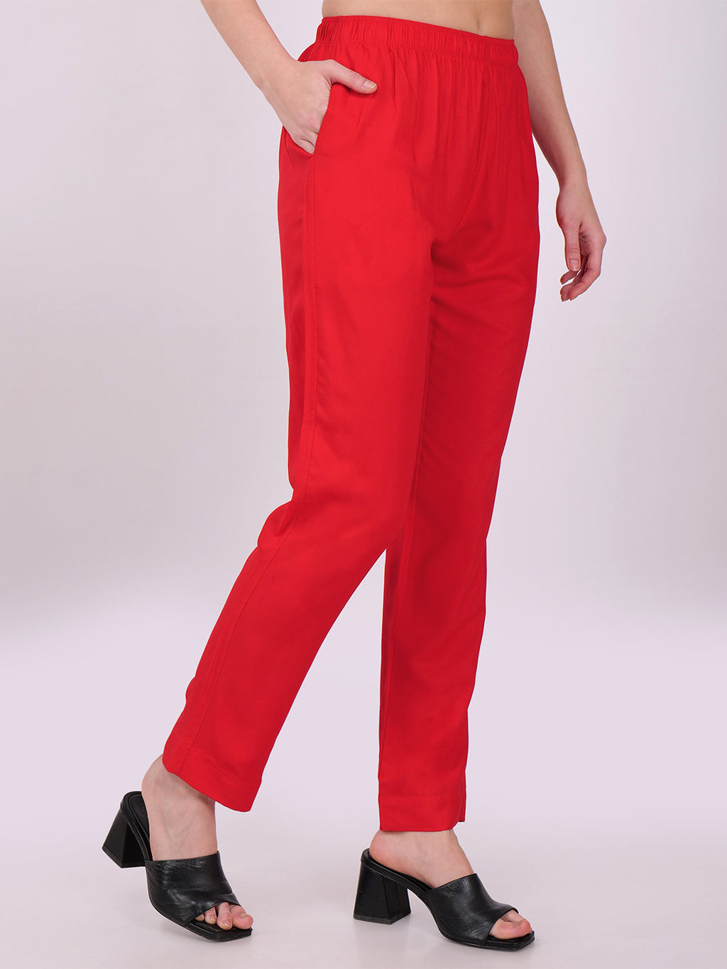 Stylish Women's Rayon Kurti Pants - Red