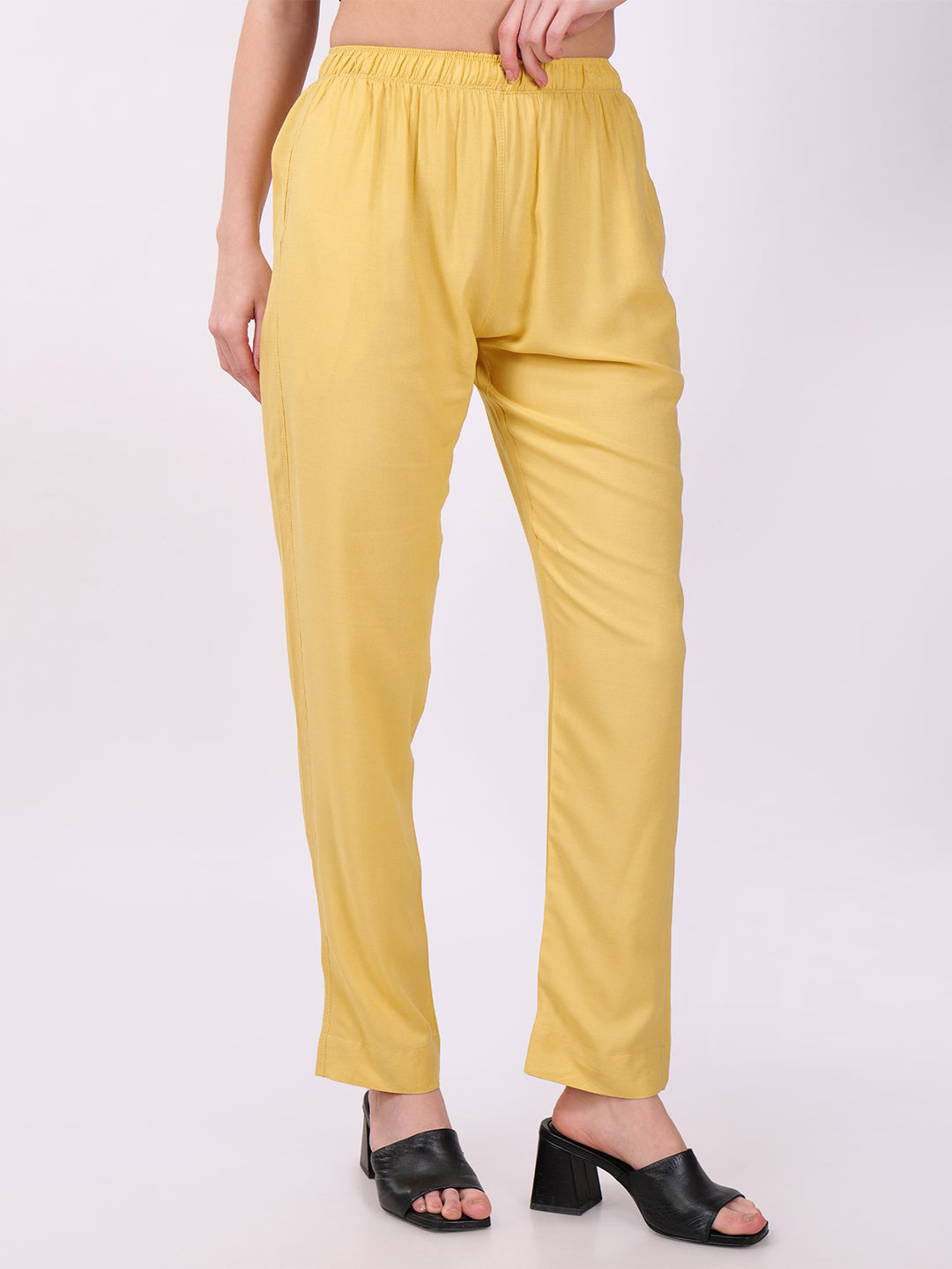 Stylish Women's Rayon Kurti Pants - Golden