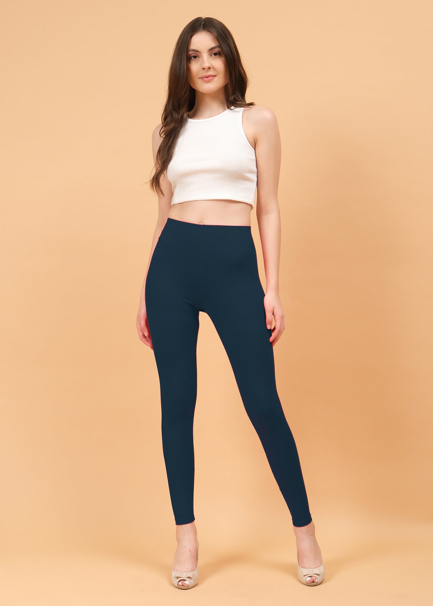 Women Ankle Length Leggings - Navy Blue